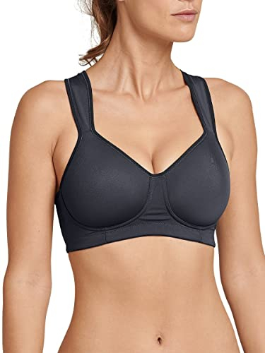 Schiesser Damen Mit Softcup Und Stützfunktion Active Sport-BH, Anthrazit_161898, 80A EU