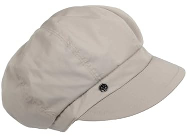 LOEVENICH elastische Damen Regenkappe mit Schirm aus Polyester - wasserabweisende Baker-Boy Cap