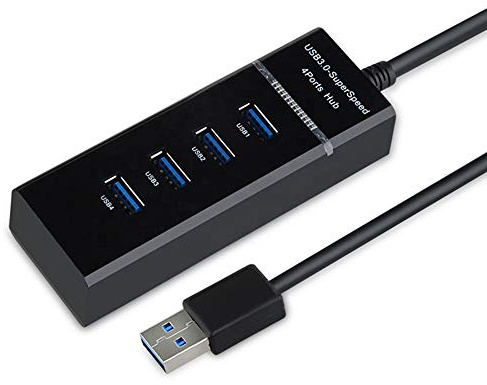 EXCALIBUR - BLACK HIGH SPEED USB 3.0 4 PORT USB HUB MULTI SPLITTER ADAPTER DESKTOP PC LAPTOP