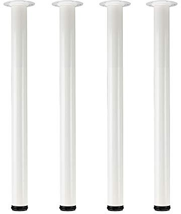 QLLY Table Legs 70cm/27.5 inch Adjustable Metal Desk Legs, 4 Pcs Furniture Legs, DIY Office Table Leg (70cm, White)