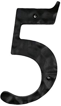 Pangocho Jinchao-Hausnummernschild, 15 cm Gusseisen Material Metall 3D Moderne Hausnummer, # 0-9 Anti-Rost Durable Home Hotel Türverkleidung Schreiben, Dekorationszubehör (Color : 5)