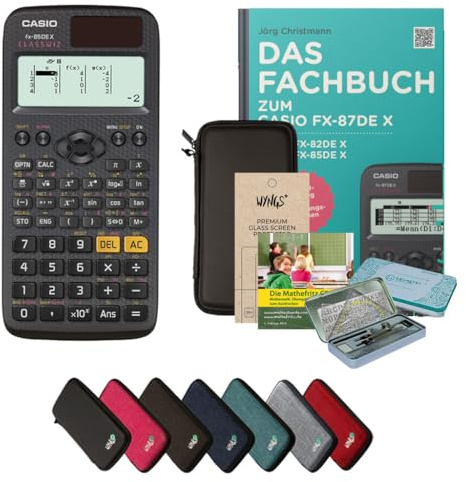 CALCUSO Streberpaket Schwarz mit Taschenrechner Casio FX-85DE X