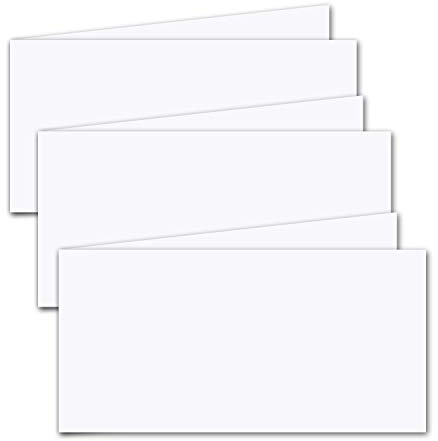 250x faltbares Einlege-Papier für DIN Lang Doppelkarten quer - hochweiß - 102 x 410 mm (102 x 205 mm gefaltet) - ideal zum Bedrucken mit Tinte und Laser - mattes Papier von GUSTAV NEUSER