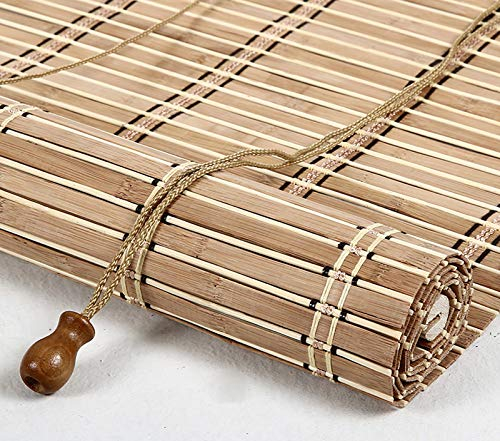 LLPEIJIE026 Bambus-Rollo Natur,Rustikale Raffrollo,Holzjalousien/Verdunkelungsvorhänge,Rollo Bambus Handgewebt,Fenster Rollo Partition Rollenfarbtöne,für Balkon/Garten/Außenbereich (80x220cm/32x87in)