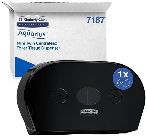Aquarius Mini-Doppel-Toilettenpapierspender mit Zentralentnahme 7187-1 x Schwarz, Wc Papierspender