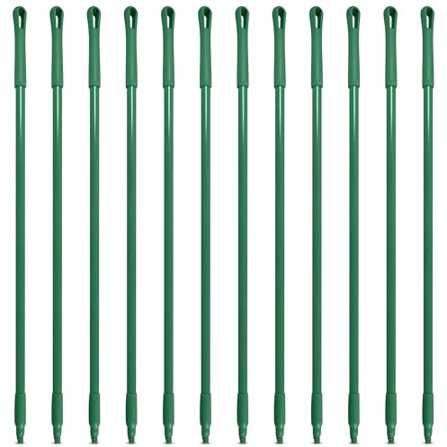 SPARTA 41225EC09 Fiberglass Broom Handle, Mop Handle, Replacement Handle with Acme Threaded Tip for Commercial Cleaning, 48 Inches, Green, (Pack of 12)