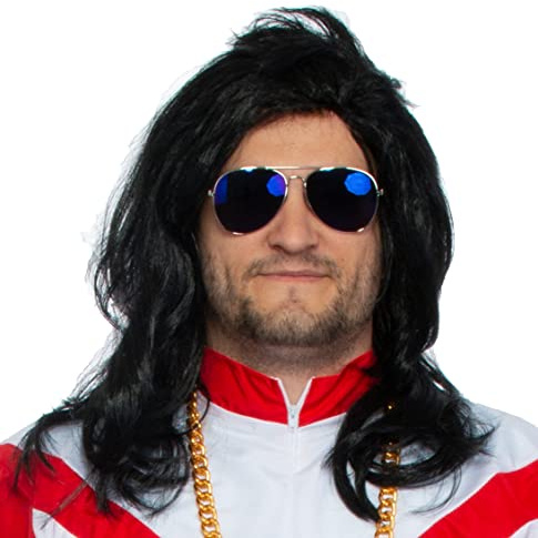 Brandsseller Unisex Vokuhila peruk Assi 80-tals stil | Utklädnad | Karneval | Fest | One Size