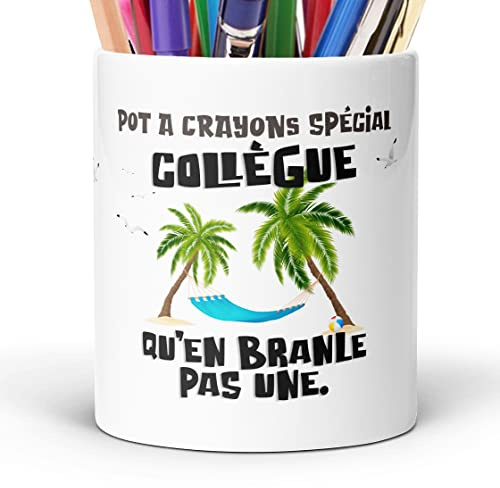 Luigi Collection Pot à Crayons Spécial Collègue Humour Idée Cadeau Original Amitié Message Drôle Stylo pour Départ en Retraite Mutation Travail pour Ami Homme Femme. Souriez au Bureau