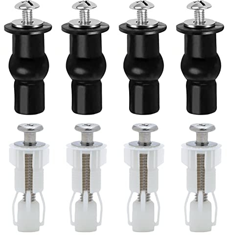 Toilet Seat Screws Fittings, 8 Pcs Universal Toilet Seat Hinges Screws Lid Top Fixing Hinge Replacement Nuts for Toilets WC Blind Hole
