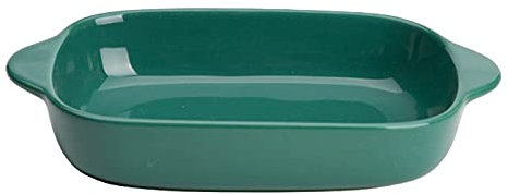 Lasagnera Piatto da forno in ceramica, 450 ml grande panettiere rettangolare, bakeware for cucinare, cucina, torta, cena for banchetti e uso quotidiano Teglie da Forno (Color : Green)