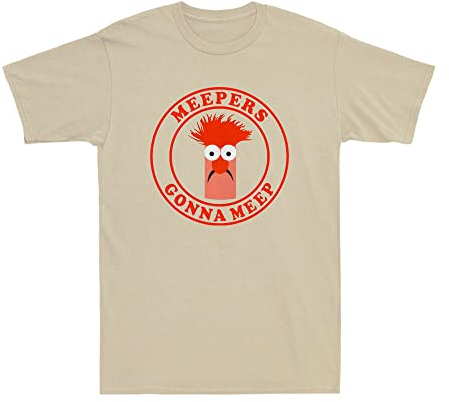 bnq Beaker Meepers Gonna Meep Cartoon Humor Men's Cotton Short Sleeve T-Shirt-L Black