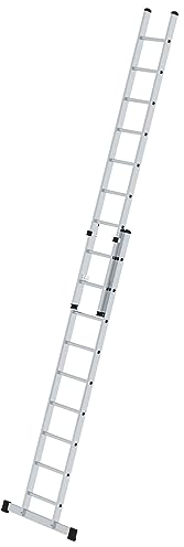PROREGAL Sprossen-Schiebeleiter mit Standard-Traverse 2x9 Sprossen | Leiter, Teleskopleiter, Trittleiter, Bockleiter, Sprossen-Doppelleiter