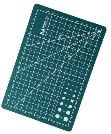 Schneidematte A5, PVC, selbstheilend, Schneidematte, Bastelunterlage zum Nähen, Quilten, Basteln (grün)
