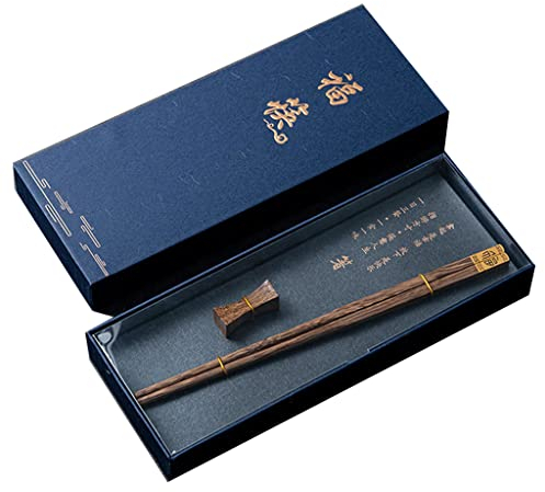 Set regalo di bacchette giapponesi in legno con custodia, bacchette riutilizzabili, bacchette cinesi di lusso in legno naturale, bacchette per sushi antiscivolo, bacchette lavabili in lavastoviglie,
