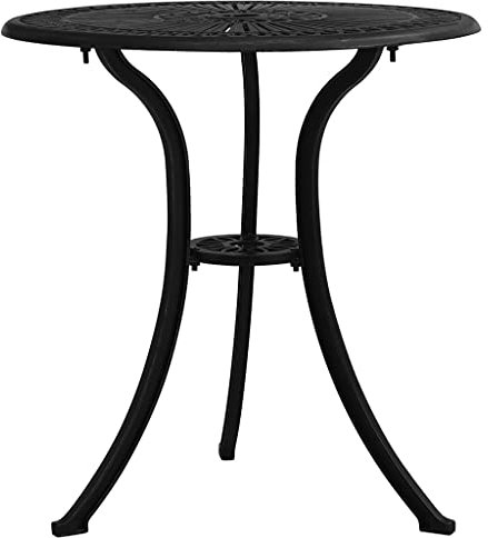ULUYYUC Campingtisch Partytisch Klapptisch CafetischGartentisch Schwarz 62x62x65 cm Aluminiumgussgeeignet für Balkone, Terrassen und Laubengänge