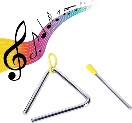 Triangel Percussion,Triangle Musical Instrument,Dreieck Musikinstrument,6 Zoll Triangle Percussion Instrument Musikalisches Lehrmittel für Früherziehung Geeignet für Erwachsene Kleinkinder