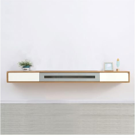 Sideboard Wohnzimmer Hängend 63/70,8/78,7 Zoll schwimmendes Entertainment-Center aus Holz mit Stauraum for Fernseher, wandhängender TV-Ständer mit Schubladen und Aufbewahrungsschrank for Wohnzimmer, S