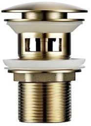 Pop Up Waschbeckenstöpsel Poliertes Goldbecken, Abtropfgestell, korrosionsbeständig, leicht zu reinigen, Pop-up-Knopf, rundes Loch, Badezimmer, Hotel-Abtropffläche Badewannenstöpsel(Color:Brushed Gold