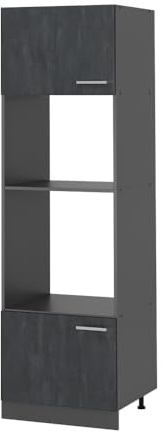 Vicco Armario para microondas R-Line, Hormigón Negro, 60 cm, para combinación Libre Dentro de Sistemas de Cocina modulares
