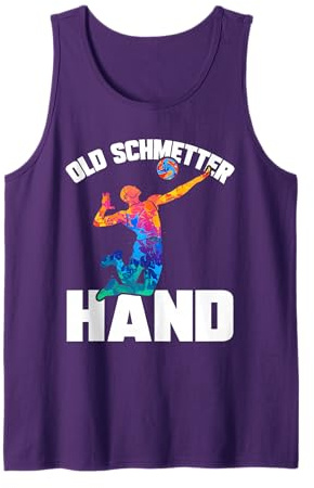 Herren Sport Grafik Old Schmetterhand Volleyball Spieler Tank Top