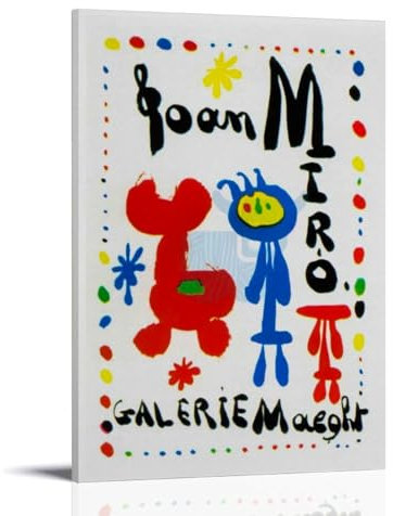 WANGLIDD Joan Miro Surrealismus-Poster, Galerie Maught 1948, Kunstdruck, Wandfoto, Farbe, zum Aufhängen, Bild, Familie, Schlafzimmer, Dekoration, Geschenkrahmen, 20 x 30 cm