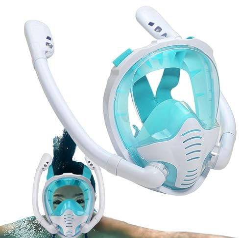 Tauchmasken Kinder Vollmaske Schnorchelmaske - Auslaufsichere Silikonnase, Schnorchelausrüstung für Kinder, Anti-Fog Vollgesichtsmasken für Erwachsene zum Tauchen