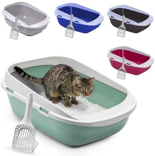 XXL Katzentoilette Schale 65 cm Agave mit Rand und Schaufel