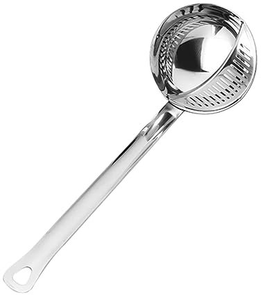 Mikinona Edelstahl Küchenutensil Suppenkelle Mit Feiner Lochung Für Ölfiltern Praktisch Für Kochen Und Servieren Im Restaurant Und Zuhause