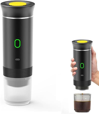 Kaffeemaschine, tragbar, für Reisen, Espressomaschine, wiederaufladbar, 12 V, mit Tasche, für Camping und Auto, schnelles Aufheizen, kompatibel mit K-Cup-Kapseln und gemahlenem Kaffee, für Reisen