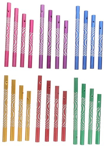 BEBEMOKO 24 Stück Aluminium Windspiel Röhrenset 8,8-11,8cm Bunt Selbstgemacht Bastelmaterial Klangrohre Für Heimdekoration Garten Windspiele
