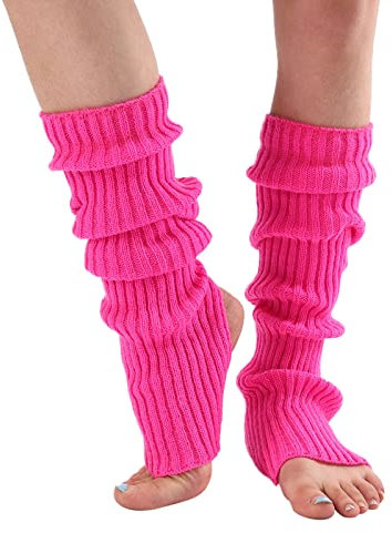 Factorys Damen Mädchen Ballettstulpen mit Fersenloch Gestrickte Tanzen Stulpen Beinwärmer Ballett Yoga Stulpen Legwarmer Armstulpen
