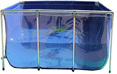 Fischteich mit transparentem Sichtfeld und Ablassventil, freistehender Teich für Fischzucht, Garten, Wasserspiel, 100 x 70 x 61 cm