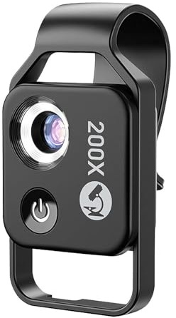 HFSAZJ Nano Zoom 200x Phone Magnifier Lens Telephoto & Macro Lens for Outdoor (Black MS002BK)