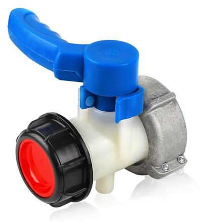 Kadryxon IBC Container Flap Tap, IBC Tank Adapter Outlet Control Valve DN50 75 mm to S60 x 6 (60 mm), IBC Shut-off Valve, Outlet Valve, IBC Tank Accessories for IBC Tank Container Water Tank