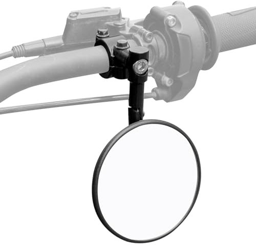 KEMIMOTO Specchietti Moto Manubrio, 2 Pezzi Specchietto Retrovisore Manubrio Omologati E24, Tondi Specchi Moto Compatibili con Motocicli, Scooter, ATV