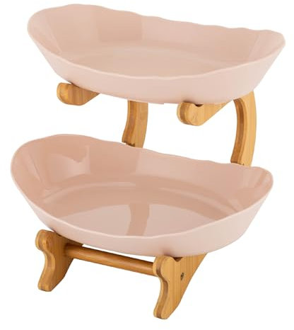 CLEADONG 2 vassoi per frutta, frutta, verdure, portapane staccabile, per cucina, feste, ristorante