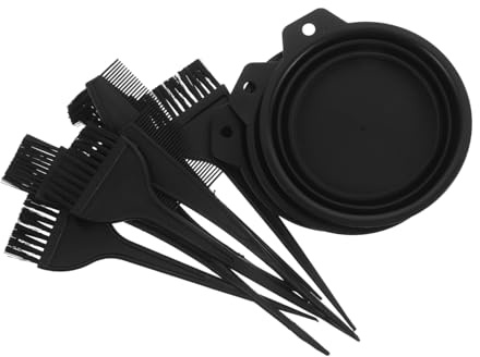 PACKOVE 3 Uppsättningar Hair Dye Kit med Ergonomisk Handtag Bärbar Fällbar Skål och Färgappliceringsborste för Jämn och Näringsrik Hårfärgning för Hem och Salong