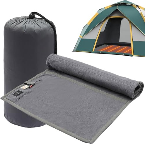 Matelas De Couchage – Solution 198 Cm, Tapis De Couchage Réglable par USB, Doublure De Voyage en Plein Air, Polaire Chaude Portable, Couverture Légère, Couche Pliable