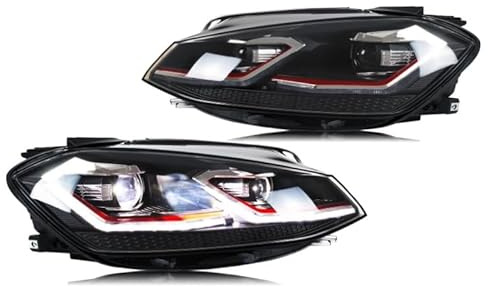 XUXRHMEAN Für VW Golf MK7.5 TSI TDI Variant 2017–2020 Halogen Frontscheinwerfer Mit Tagfahrlicht Und Blinkern Auto Scheinwerfer Satz
