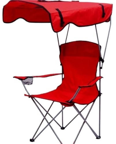 OPIGJUFD Silla de Director Plegable Silla de Director portátil for Dormitorio al Aire Libre con toldo, Silla Playa for Siesta, Plegable for Acampar(Red)