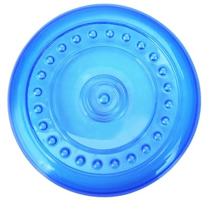 UKCOCO Disque Volant pour Chien Résistant à l'usure, à Mâcher Souple Taille Moyenne Bleu, Jeu D'entraînement Extérieur pour Grands Chiens et Chiots, Accessoire Multi-Usage pour Activités