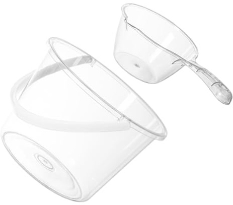 Veemoon Seau en Plastique Transparent 2 Pièces Grosse Capacité Réservoir D'eau Multifonctionnel pour Maison Salle de Bain Usage Domestique