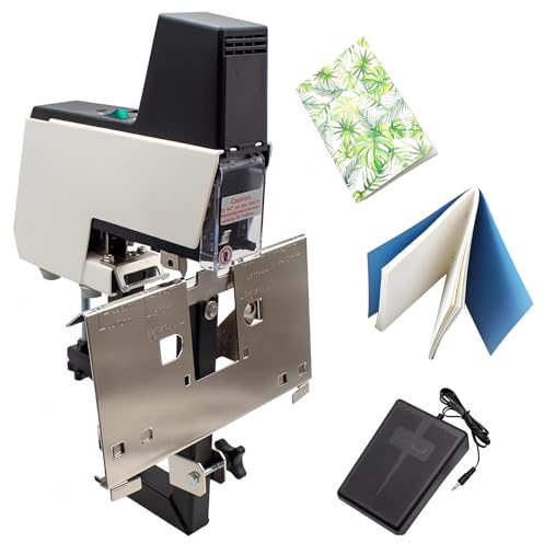 Electric Stapler for Flat and Saddle Binding, Automatic Heavy-Duty Machine with Single Head