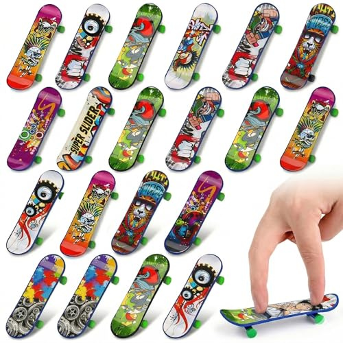 NiceNaiils 20 Pezzi Mini Skateboard da Dita Modello Casuale Finger Skateboards per Bambini, Giocattolo in Lega, per Giocare o Come Decorazione, per Bambini Compleanno Festa Regalino