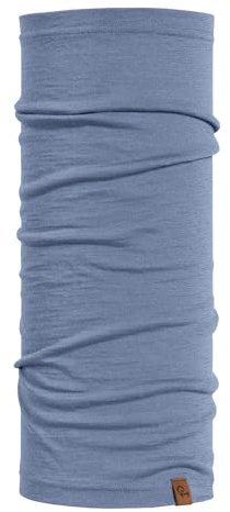 menique Écharpe tubulaire en laine mérinos pour enfant - 100 % laine mérinos - Cache-cou - Écharpe d'hiver respirante en polaire fine - Pour filles et garçons - Pour le ski et l'extérieur, bleu clair