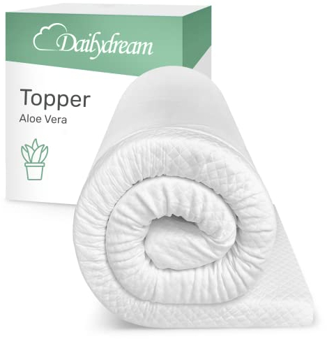 Dailydream viscoelastischer Matratzentopper “Model M“ mit Memory Foam Effekt, 90x200x5cm, Edition “Aloe Vera”