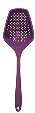 Kochblume Seihschaufel | Premium-Silikon | Hitzebeständig | Spülmaschinenfest | 35cm | Farbe: lila