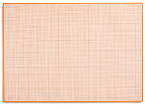 Millimeterpapier-Block zum Beschreiben und skizzieren I zum Abreißen I Mathematisches Papier mit Linienstruktur I Büro und Schule I DIN A2 I groß I orange I Offset 90 g/m² 40 Blatt I dv779