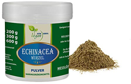VITA IDEAL Vegan® ECHINACEA - Wurzel 4x 300g PULVER - Purpursonnenhutwurzel getrocknet & gemahlen - Tagesportion 1200mg ECHINACEAWURZEL - natürlich, pflanzlich & ohne Zusatzstoffe, + Messlöffel.