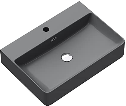 Mai & Mai Waschbecken Aufsatzwaschbecken Meissen201 Waschtisch Anthrazit matt aus Keramik 60x42x12cm inkl. Nano-Beschichtung